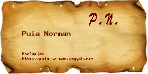 Puia Norman névjegykártya